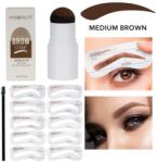 SensoPRO Kit Stampila Sprancene + Sabloane Kiahbeaute Brow Stamp 02, Medium Brown