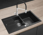 Concept Chiuveta de bucatarie Concept Cubis dg205c60bc, granit, 800 x 500, 2 cuve, picurator, reversibila, montare pe blat, evacuare push-in, negru (dg205c60bc) | Concept Cubis dg205c60bc, granit, 800… Chiuveta