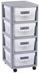 Keter Keter Coș de gunoi cu sertar, plastic reciclat, 4x11 l, CURVER "Infinity", gri/alb 231556 (231556) - efistore - 231,99 RON