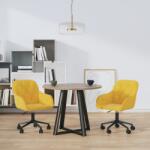 vidaXL 2 db sárga bársony forgó étkezőszék (3103428)