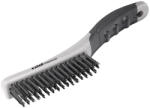 Extol Premium perie de sârmă, îndoită, mâner TPR+plastic bicomponent; 4 rânduri, lungime 28mm, oțel, lungime: 25cm, dimensiunea capului: 27x125mm