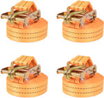 vidaXL 4 db narancssárga racsnis spanifer 1 tonna 6 m x 38 mm (142660)