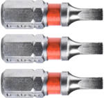 Fortum vârf drive-in plat, 3 buc, oțel S2; 3x25mm, pe blistere - efistore Set capete bit, chei tubulare