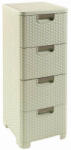 Keter Keter Bibliotecă cu 4 sertare Regal STYLE crem Cos de gunoi