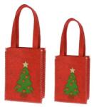  Filctasak 2db/szett, karácsonyfa mintával, filc 18x10x25cm 14, 5x7, 5x20cm piros (BD-21B8068 S)