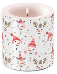Ambiente Karácsonyi hóemberes átvilágítós gyertya - 8x7, 5 cm - Funny snowmen (VR-39218850)