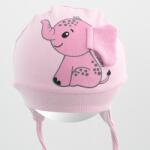 NEW BABY Capac de bumbac pentru copii New Baby Happy Elephant pink, mărime 56/62