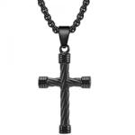 HARAHU Colier HO-34545 Cross - Negru KP34545