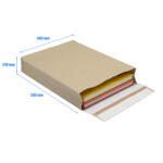 e-Green Csomagküldő webshop tasak 400x500x100mm, erős kraft papírból 100 db/doboz, E-green barna - delfinbuvar