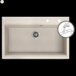 Laveo Tau, 1 kamrás gránit mosogató 800x500x215 mm, bézs, LAV-SBT_4108 (LAV-SBT_4108)