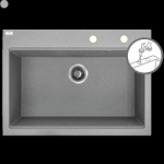 Laveo Tau, 1 kamrás gránit mosogató 700x500x215 mm, szürke, LAV-SBT_5107 (LAV-SBT_5107)