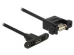 Delock USB 2.0 Micro-B panelre anya > USB 2.0 Type-A panelre anya kábel 25cm (85109) (85109)