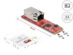 Delock M. 2 B+M - 1 x RJ45 2, 5 Gigabit LAN csatlakozó (62985) (62985) - aqua