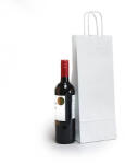 Label Print Pungi pentru sticle de vin, maner rasucit, 14+8 x 39 cm, hartie alba, set 100 bucati (AJ800514263)