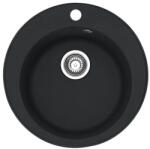 Franke Chiuvetă bucătărie tectonite 1 cuvă Franke Single Ø50 cm fără picurător negru (1.140.361.485) Chiuveta
