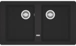 Franke Chiuvetă bucătărie fragranit 2 cuve Franke BFG 620 48x86 cm fără picurător negru reversibilă (1.140.660.016) Chiuveta