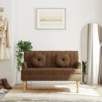 vidaXL barna műbőr pad párnákkal 113x64, 5x75, 5 cm (372139)