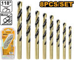 INGCO Set de burghie elicoidale 8 piese 2-8 mm HSS cilindric (AKDB0801) Burghiu