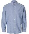 SELECTED Hosszú ujjú ingek Noos Slimnew-linen Shirt L/S - Medium Blue Denim Kék EU L