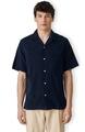 Portuguese Flannel Hosszú ujjú ingek Cord Camp Collar Shirt - Navy Kék EU L