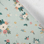 Takoy Flaus kabátszövet virágok menta alapon
