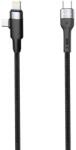 DeTech Кабел за данни DeTech DE-48CCL, 2 в 1, Type-C - Type-C, Lightning, 1.0m, Черен - 40513