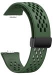Gigapack HuAwei Watch Fit 3 pótszíj (egyedi méret, szilikon, lyukacsos, légáteresztő) sötétzöld (GP-159418)