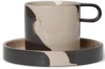 ferm LIVING Чаша за чай с чинийка INLAY 200 ml, пясък, керамика с глазура, твърд LIVING (FERM1104263870)