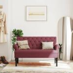 vidaXL bordó szövet pad háttámlával 120 x 62 x 75, 5 cm (372127)