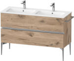 Duravit Sivida szekrény 128x47.7x59.1 cm mosdókagyló alá akasztható tölgy-króm SV4647010550000
