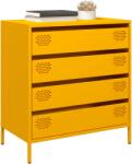 vidaXL mustársárga hidegen hengerelt acél tálalószekrény 68x39x73, 5 cm (851289)