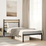 vidaXL sonoma tölgy színű fém ágykeret matrac nélkül 107 x 203 cm (4017098)