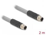 Delock Cablu M12 L-coded 5 pini PUR/medii industriale T-T 2m Gri, Delock 80533 (80533)