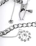  Mellbimbó csipesz lánccal Crystal nipple clamps silver