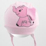 NEW BABY Pamut baba sapka New Baby Happy Elephant pink - babyboxstore