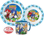 Sega Sonic a sündisznó étkészlet, micro műanyag szett 265 ml-es bögrével