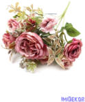  Vegyes színű rózsás kis csokor 31cm 132 - Rózsaszín