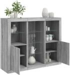 vidaXL 3 db szürke sonoma színű szerelt fa tálalószekrény LED-ekkel (3209126)