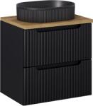 Comad Készlet szekrény Comad Nova Black NOVA BLACK D2 82-60-2S, mosdótál Comad Beyond BEYOND 5 BLACK ( E-6564 ), NOVA OAK A 89-60 (SETNOBBOAK60CMSUNBEYOND5BM)