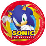 Sega Sonic a sündisznó papírtányér, party tányér 8 DARABOS, 20 cm FSC Nr2