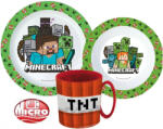 Mojang Minecraft étkészlet, micro műanyag szett 350 ml-es bögrével Nr2