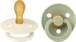  Set 2 suzete din latex cu tetina simetrica Colour Latex, +6 luni, Ivory - Sage, Bibs
