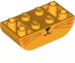 LEGO® 5174pb02c110 - LEGO élénk világos narancssárga lejtő 4 x 2 méretű, íves, inverz, macska száj mintával (5174pb02c110)