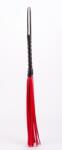 Devil Sticks Calf Leather Handle Saddle Leather Tails Red