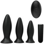 S Pleasures Set 3 Dopuri Anale Cu Vibratii Triplicity, Negru