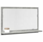 vidaXL betonszürke szerelt fa tükrös fürdőszobaszekrény 60x11x37 cm (856192)