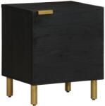 vidaXL fekete tömör mangófa éjjeliszekrény 40 x 33 x 46 cm (4017644)