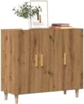 vidaXL kézműves tölgy színű szerelt fa tálalószekrény 90 x 34 x 80 cm (856891)