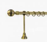  19 mm Ø Porto függönykarnis szett, 1 soros, óarany, nyitott tartóval (240 cm)