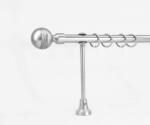  19 mm Ø Porto függönykarnis szett, 1 soros, nikkel-matt, nyitott tartóval (120 cm)